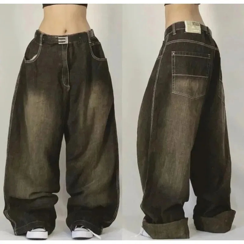 Women's Y2K Multi-Pocket Washed Baggy Pants