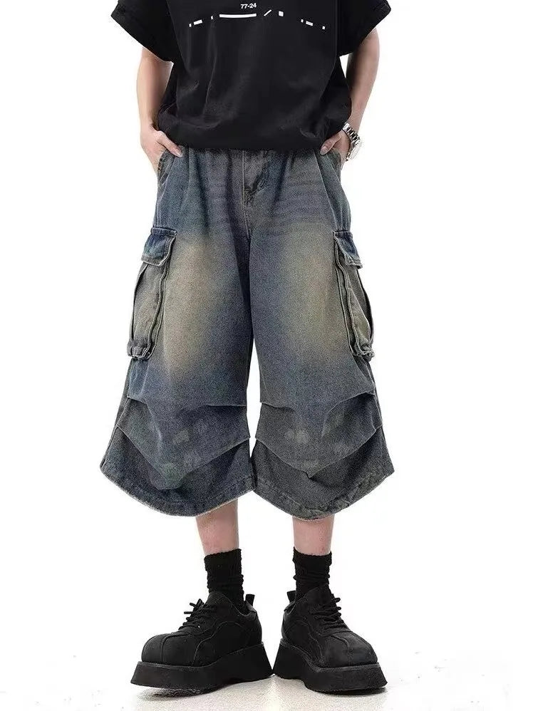 Vintage High-Waist Street Style Calf-Length Pants