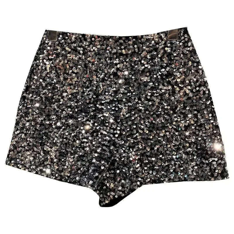 Spring/Summer Spice Girls-Inspired Sequin Zipper Shorts