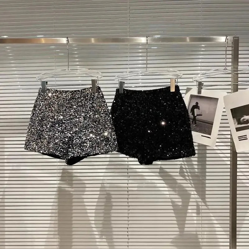 Spring/Summer Spice Girls-Inspired Sequin Zipper Shorts