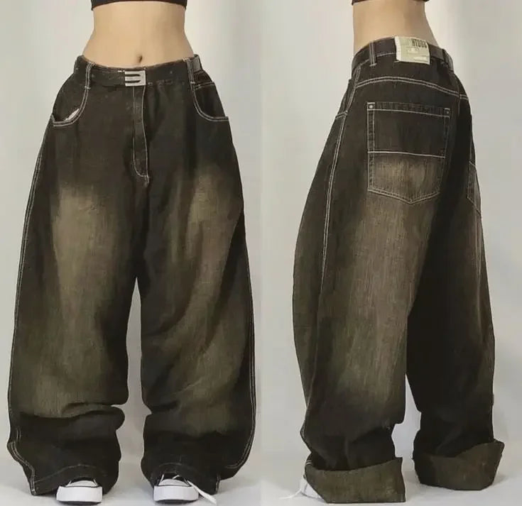 Retro Y2K Hip-Hop Wide-Leg Baggy Pants