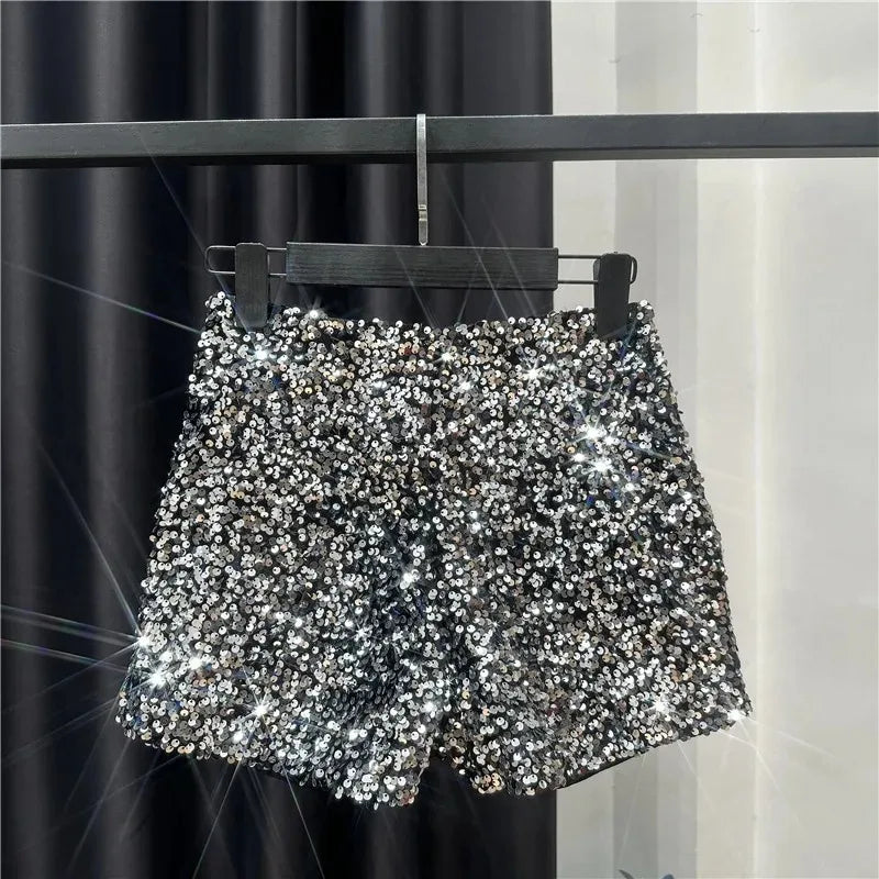 Spring/Summer Spice Girls-Inspired Sequin Zipper Shorts
