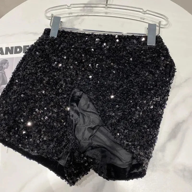 Spring/Summer Spice Girls-Inspired Sequin Zipper Shorts