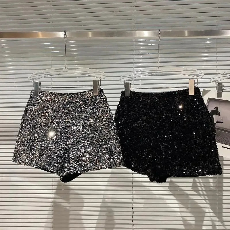 Spring/Summer Spice Girls-Inspired Sequin Zipper Shorts