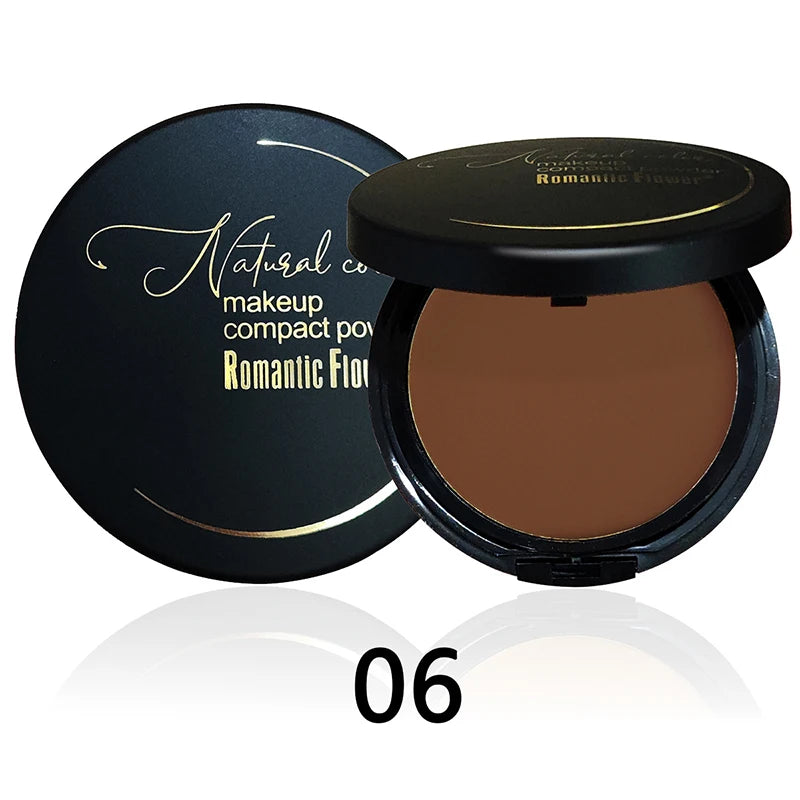 6-Color Matte Compact Powder – Full Coverage, Oil Control & Waterproof Long-Lasting Setting Foundation