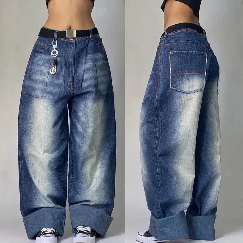 Women's Y2K Multi-Pocket Washed Baggy Pants