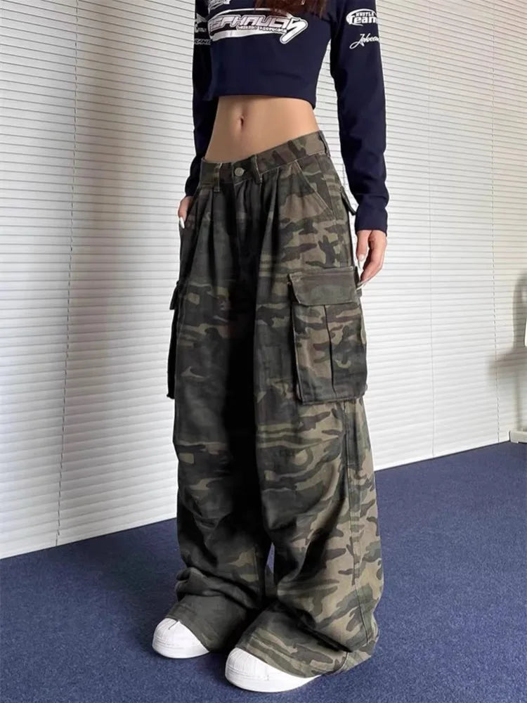 Vintage High-Waist Street Style Calf-Length Pants