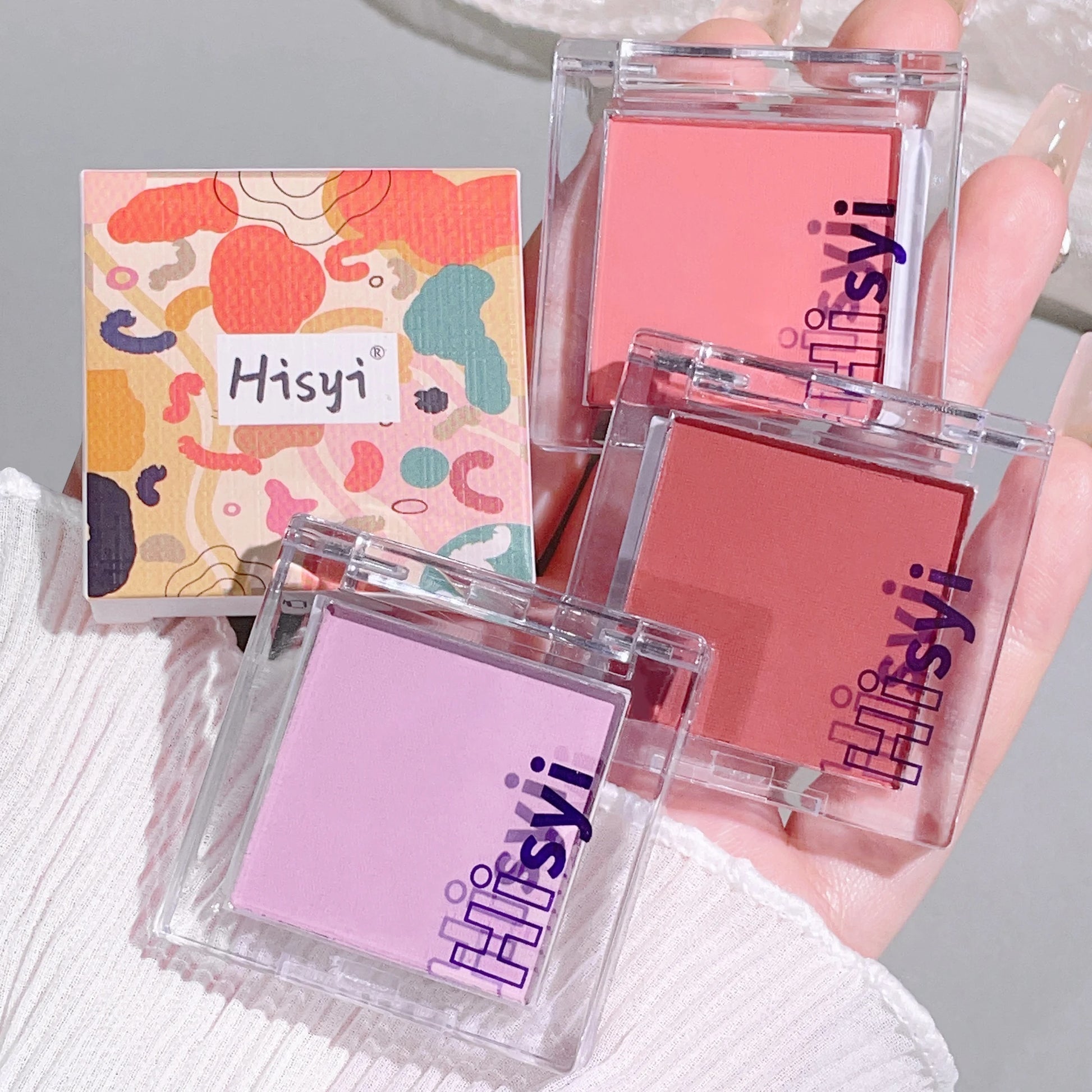 6-Color Monochrome Matte Blush Palette – Soft Peach, Pink, Purple, and Highlight Shades for a Youthful, Natural Glow