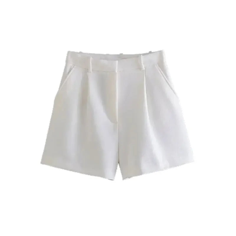 Vintage High Waist Zipper Fly Female Shorts