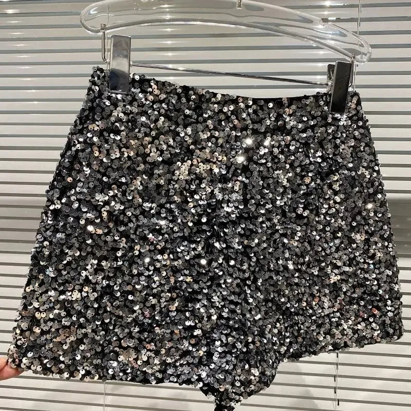 Spring/Summer Spice Girls-Inspired Sequin Zipper Shorts