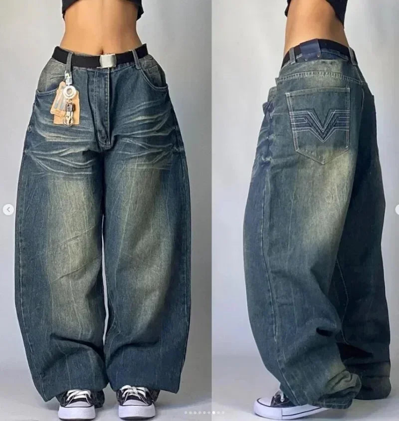 Retro Y2K Hip-Hop Wide-Leg Baggy Pants