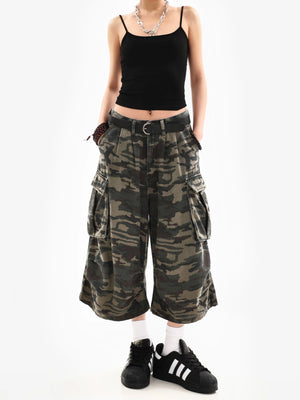 Vintage High-Waist Street Style Calf-Length Pants