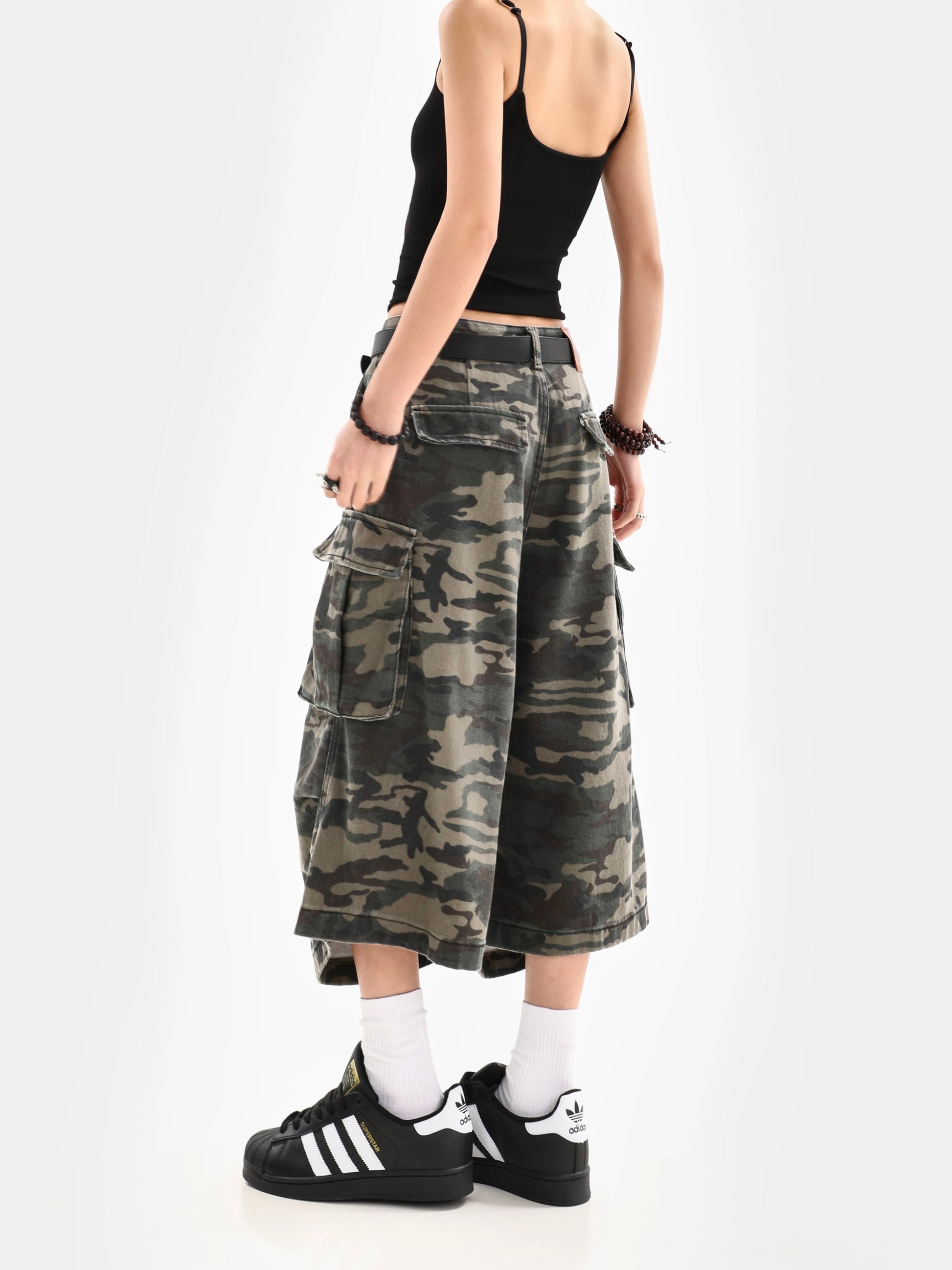 Vintage High-Waist Street Style Calf-Length Pants