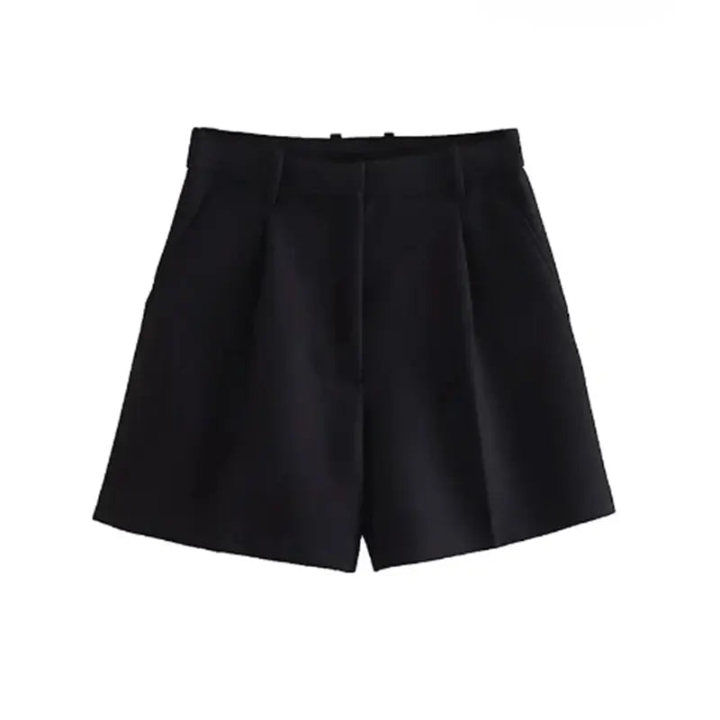 Vintage High Waist Zipper Fly Female Shorts