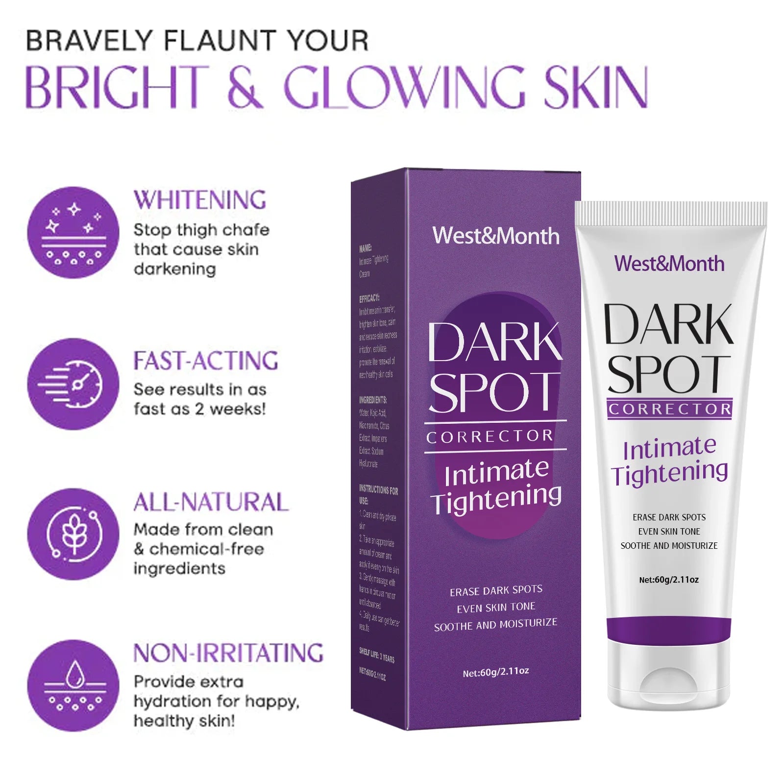 Leumeva Body Whitening & Dark Spot Corrector Cream – 60g | For Underarms, Knees, Elbows & More
