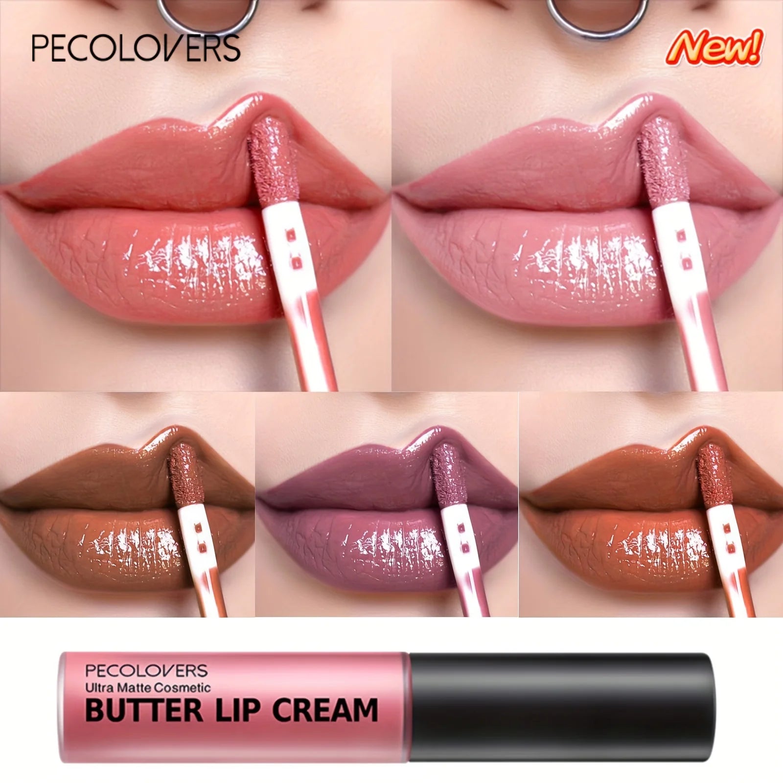 Butter Lip Cream Liquid Lipstick – Non-Sticky, High-Pigment Nude & Red Shades | Moisturizing Gloss for All Skin Types