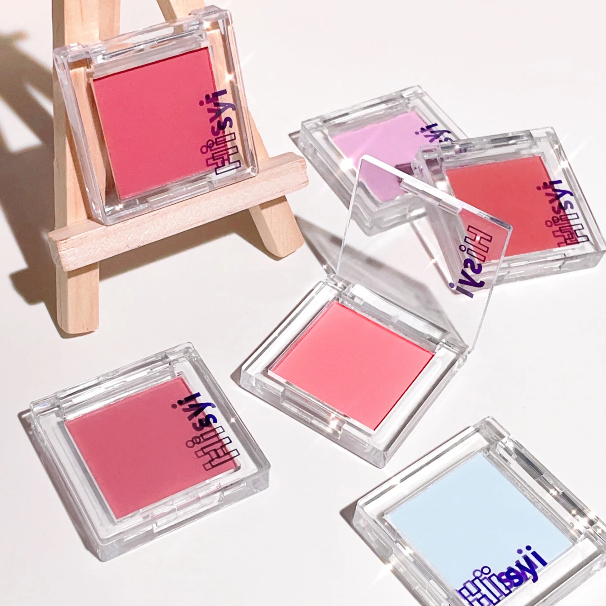 6-Color Monochrome Matte Blush Palette – Soft Peach, Pink, Purple, and Highlight Shades for a Youthful, Natural Glow