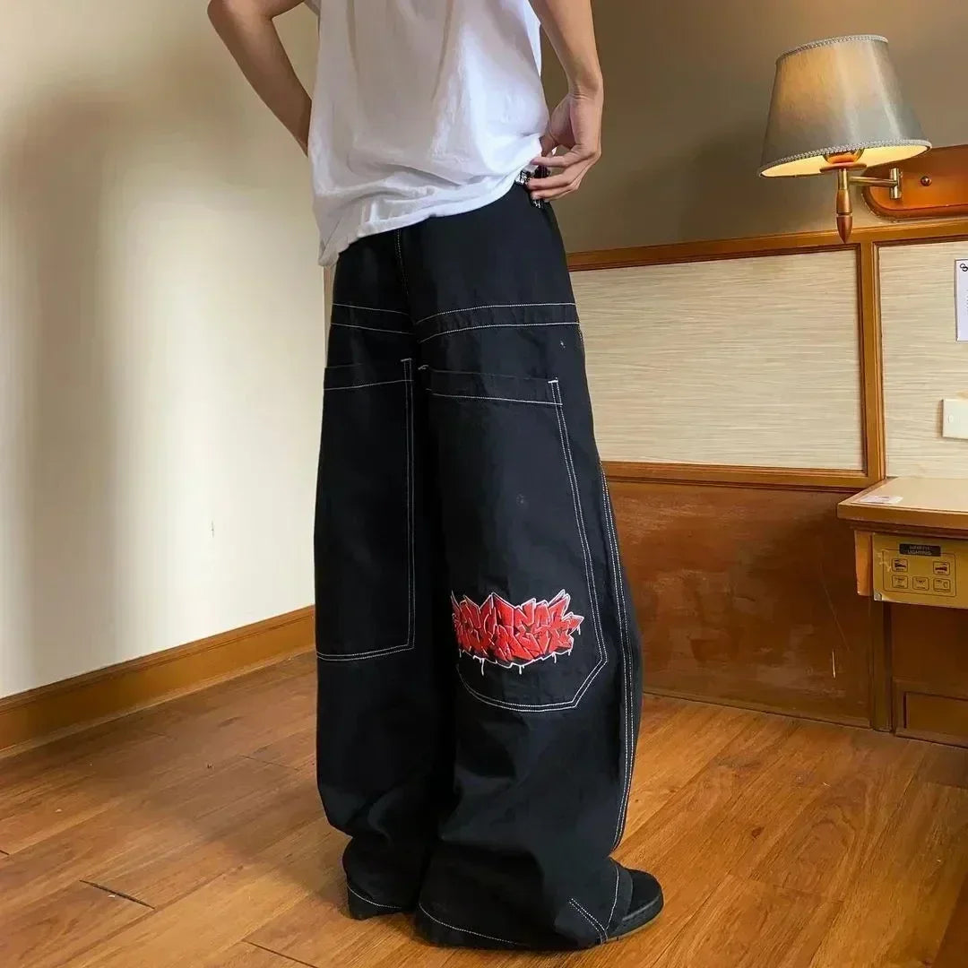Retro Y2K Hip-Hop Wide-Leg Baggy Pants