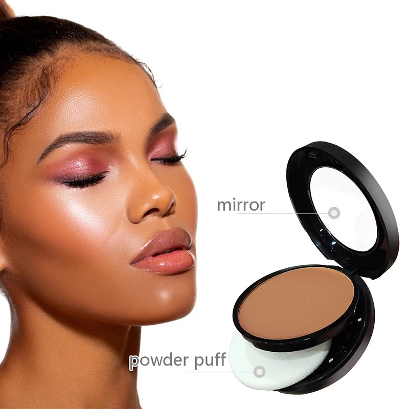 6-Color Matte Compact Powder – Full Coverage, Oil Control & Waterproof Long-Lasting Setting Foundation