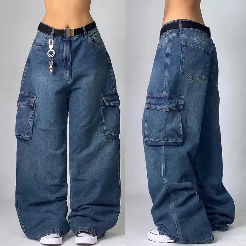 Women's Y2K Multi-Pocket Washed Baggy Pants