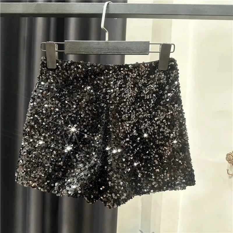 Spring/Summer Spice Girls-Inspired Sequin Zipper Shorts