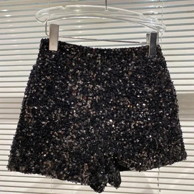Spring/Summer Spice Girls-Inspired Sequin Zipper Shorts