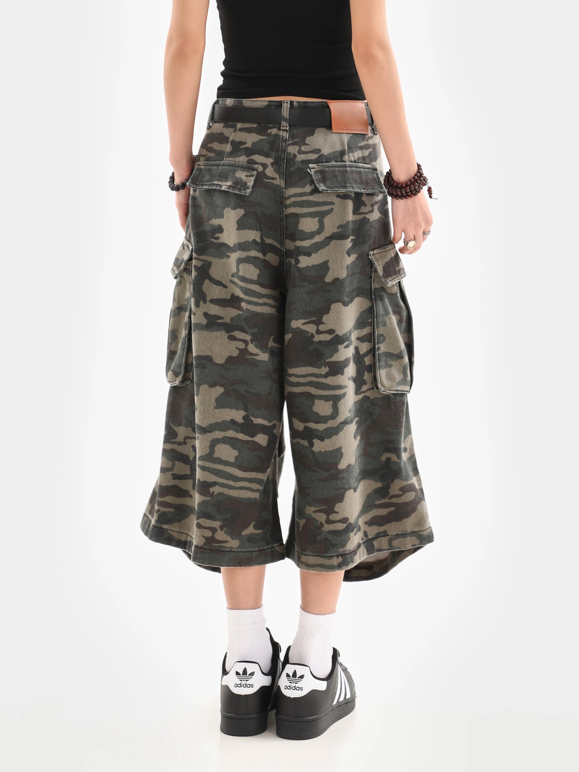 Vintage High-Waist Street Style Calf-Length Pants